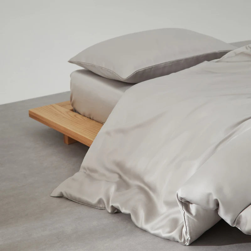 New Summer Cool Silky Quilt Cover for Bedroom Lyocell Solid Grey Brief Home Hotel Bed Linen Us Single Duvet Cover 168*228cm*1pc