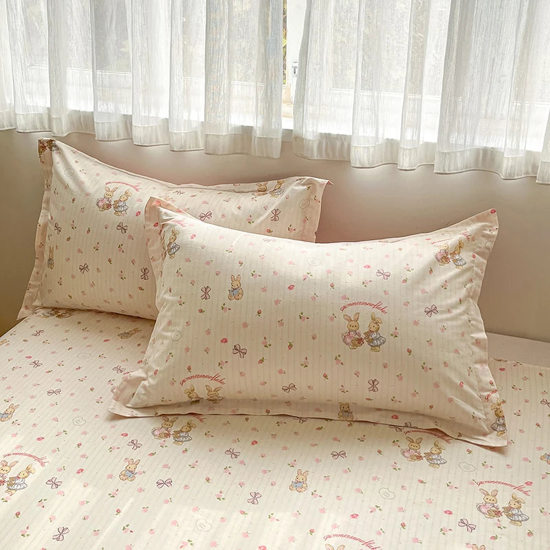 100% Cotton Duvet Cover Set Cute Cartoon Bedding Set 1 Duvet Cover 2 Pillow Shams Breathable Bed Set Single/Double/King/240x220