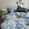 High Quality Solid Color Double Washed Cotton Bedding 4 Pieces Set Student Dormitory Bed Linen Duvet Set Bed Suit