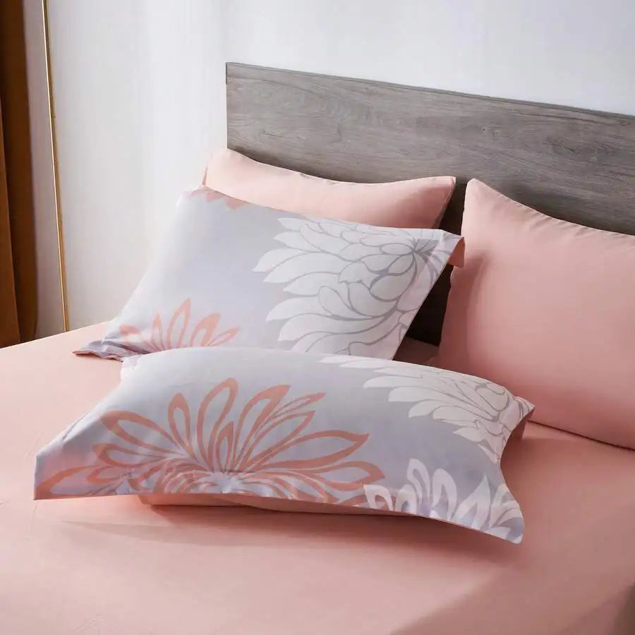 7 Pieces Chic Floral Printed Bed Comforter Sets, Queen King, Soft And Comfortable Summer Bedding Sets, Bed In A Bag, Hotel Bedro
