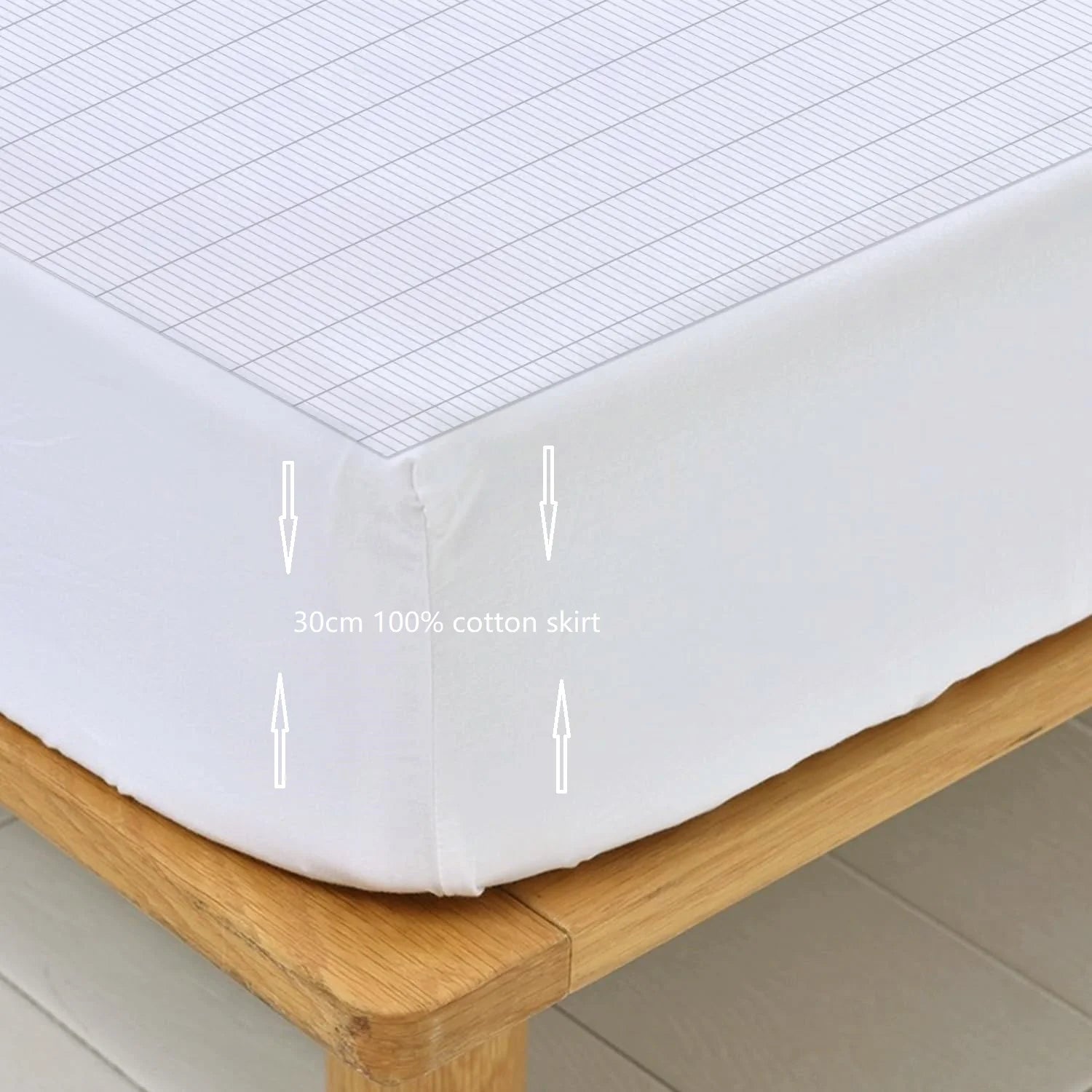 MAXSHARER Earthing Fitted Sheet Organic Cotton with Conductive Silver Fiber Grounding Bed Sheet Fitted Sheet for Nature Wellness